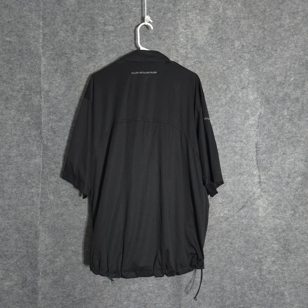 Sun Mountain Rainflex Pullover Men XL Black Short Sleeve Golf Rain Shirt 1/4 Zip